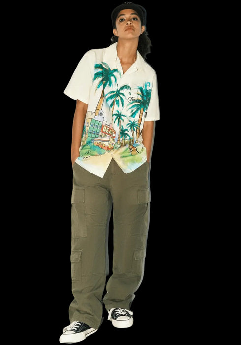 American Hawaiian Cotton Printed Casual Stand Collar T-Shirt - PSYLOS 1, American Hawaiian Cotton Printed Casual Stand Collar T-Shirt, T-Shirt, BEASTER, PSYLOS 1